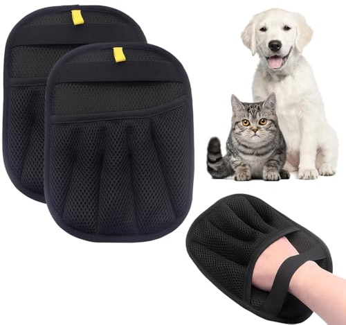 Fell Magnet Handschuh, 2025 Neu Double-Sided Tierhaarentferner Handschuh, Pet Hair Remover Glove Katzenhandschuh fusselhandschuh tierhaare Antistatische Haustier Handschuh für Katzen Hunde (2)