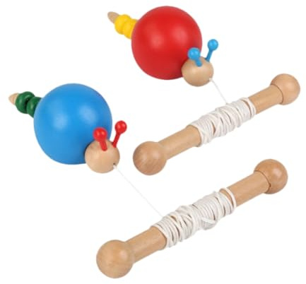 ibasenice Holz Nachziehspielzeug Schnecke mit Schnur Cartoon Fördert Krabbeln Handkoordination und Motorik Leichtes Ziehspielzeug für Kleinkinder Indoor und Outdoor Spielspaß