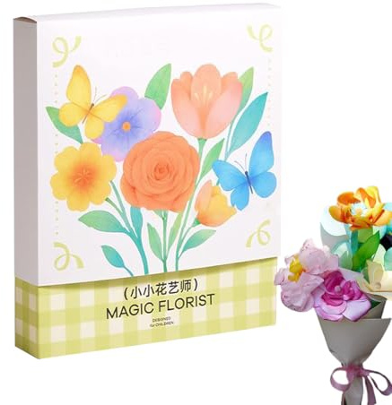 Kasmole Loisir Créatif Fleurs,Kit de Fleurs en Papier - Jouet Créatif à Base de Feuilles Teintes à l'Aquarelle pour Bouquet, Cadeau pour la Fête des Mères, Sénior, Loisirs Intérieurs,