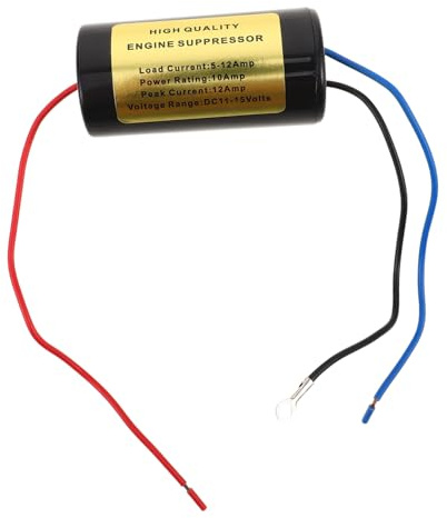 Uonlytech Filtro Antirumore Motore 10 Amp per Auto Compatibile, Soppressore Disturbi Elettrici, Isolatore Acustico Alimentazione Veicoli, Installazione Semplice per Sistemi Audio Auto