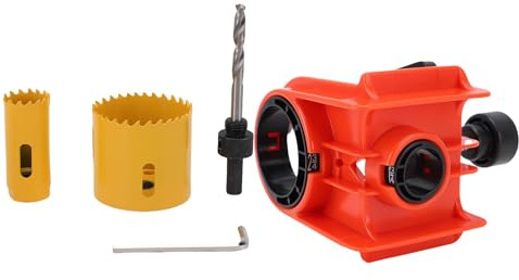 Jeffergarden Kit de Instalación de Pomo de Puerta con Plantilla Ajustable, Sierra Perforadora HSS y Broca para Instalación de Cerradura de Puerta de Madera y Metal