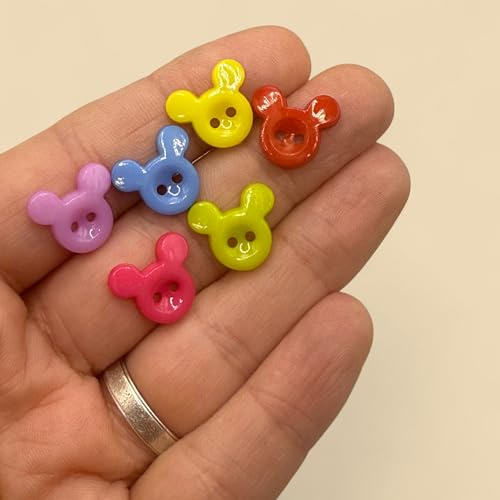 Children's Mickey Mouse Plastic Buttons, 14mm, Pack of 20, for Crafts and Sewing