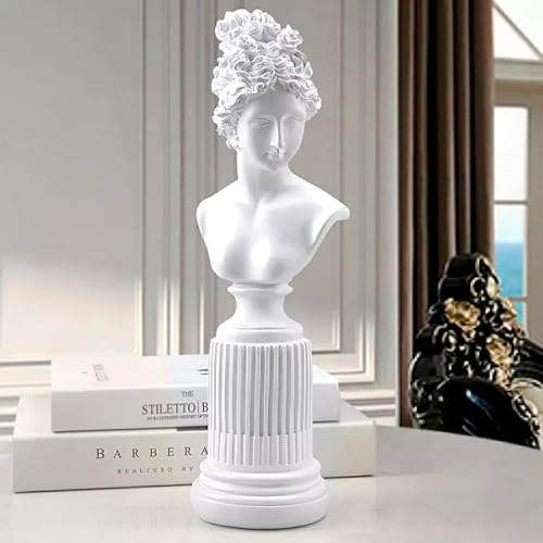 Marimor Estatua de resina de mujer cara escultura para el hogar busto oficina sala de estar dormitorio estantería arte mujeres estatuas esculturas regalo (blanco mate)