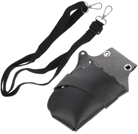 VILLFUL Marsupio Porta Forbici Parrucchiere Professionale in Pelle Pu Nero, Leggero e Portatile, per Saloni di Bellezza