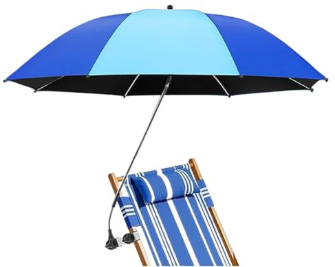 Genérico Sombrilla Para Silla Playa - Dosel Con Protección UV - Sombrilla Exterior Con Abrazadera | Para Patio, Jardín, Vacaciones, Playa, Jardín Trasero, Balcón, Camping