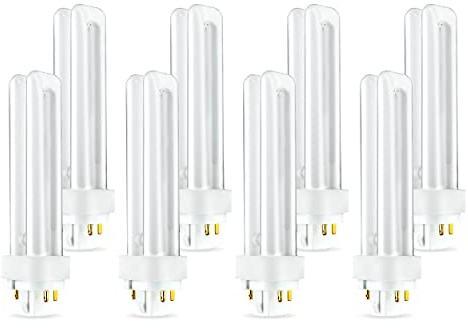(8 Pack) PLC-18W 850, 4 Pin G24q-2, 18 Watt Double Tube, Compact Fluorescent Light Bulb, Replaces Sylvania CF18DD/E/850 and Philips - PL-C 18W/850/4P/ALTO
