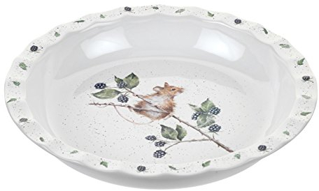 Portmeirion Home & Gifts WN4028-XL Wrendale Pie Dish (Mouse), Bone China, Multi Coloured, 27.5 x 27.5 x 4.5 cm