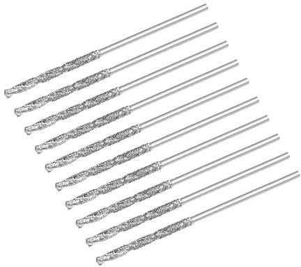 sourcing map 10pcs Foret Hélicoïdal Mèche Diamant 0.9mm en Acier Rapide HSS pour Verre Coquillages Pierre Carrelage