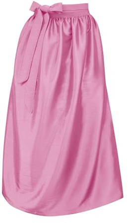 Grembiule per Dirndl tradizionale tradizionale tradizionale abito tradizionale Dirndl, in taffettà, a tinta unita, colore: verde, rosa, rosso, rosa, blu, nero rosa chiaro 34/36/38 (S/M)