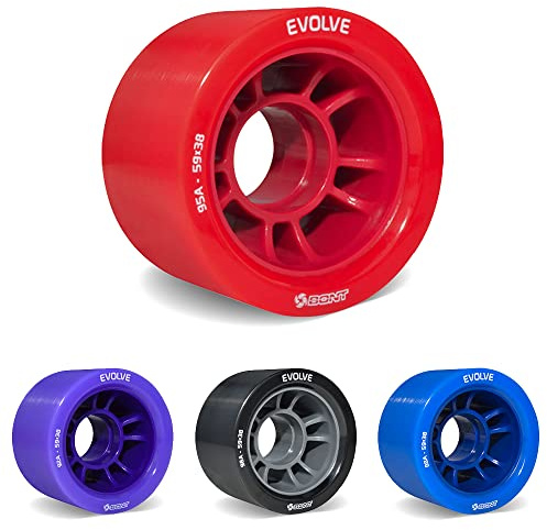 Bont Skates - Evolve Roller Derby Skate Wheel - Indoor Roller Skate Wheels - Rollerskate Wheels - Purple 92A - Set of 4 Wheels (Purple 92A - Set of 4 Wheels)