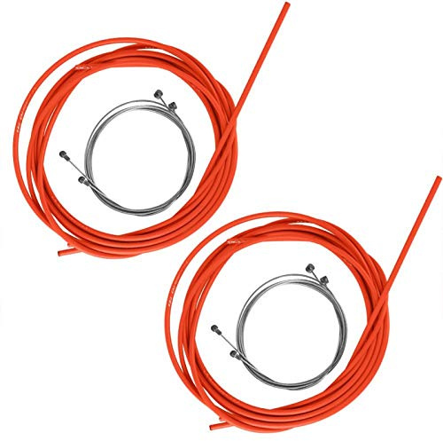 Cavi per cambio bici, Set guaine per cavo cambio freno bici Kit tubi freno per bicicletta Accessori per ciclismo(arancia)