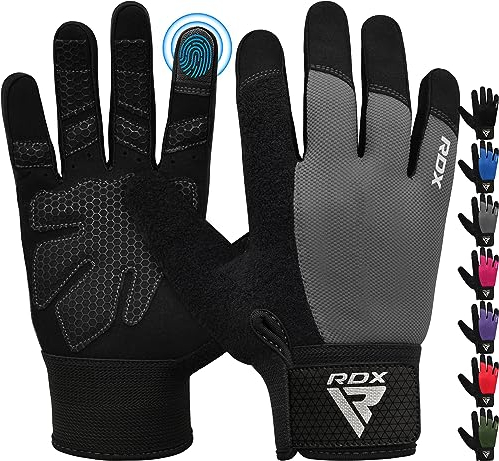 RDX Gants De Musculation Gant Fitness Gymnastique Sport Anti-Dérapant, Protection Paume Adhérence Entrainement Halterophilie Rembourrée Antidérapant Respirant à Écran Tactile Équipement Gym à Domicile