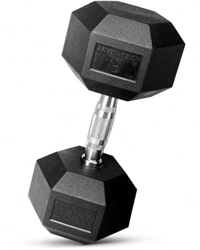 HQ Germany® Hexagon Hanteln 20kg 2 Stück | Geruchsarm, ±1,5% Gewichtstoleranz | 20kg Hantel, 20 kg hanteln 2er Set, Kurzhantel, Dumbbell, 20 Kilo Hantel Set, Hantelset Hexagon