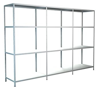 SCHULTE Regalwelt Steck-Grund-/ u 2 Anbauregale, 12 Böden, 1800x3000x350, weiss