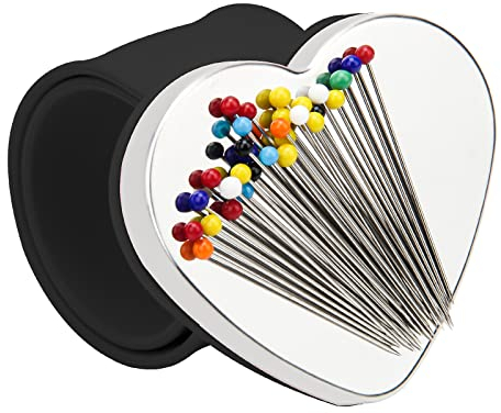 Magnetisches Handgelenk-Nähen, tragbares Arm-Nadelkissen, magnetisches Nadelkissen mit Armband (schwarz)