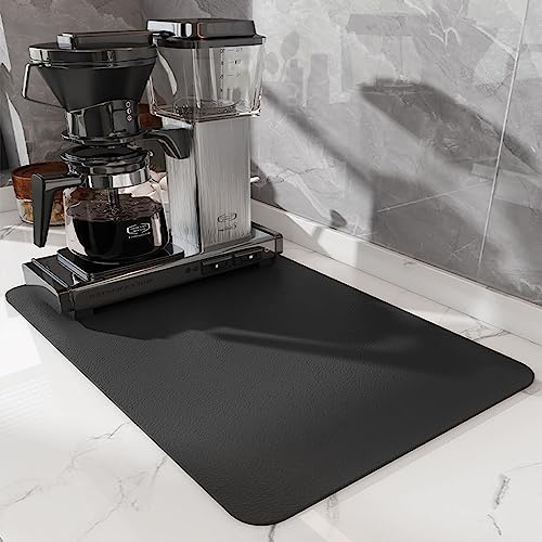 Kaffeemaschine Matte, Anti-Rutsch kaffemaschinen unterlage, 30 * 48cm, Kaffeevollautomat Zubehör kompatibel mit Siemens EQ6, De'Longhi Magnifica usw, Philips LatteGo usw-Schwarz