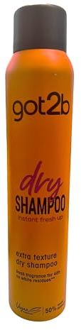 got2b Schwarzkopf Champú en seco, textura extra (6 x 200 ml), champú seco con efecto fresco instantáneo y textura extra, champú seco sin residuos, con hasta 48 horas de fragancia