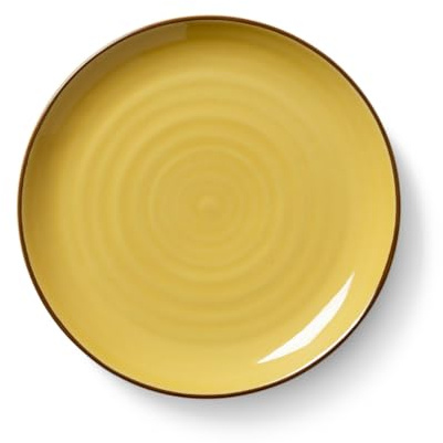 Kähler Design Colore 690600 - Plato llano de cerámica (19 cm de diámetro), color amarillo azafrán