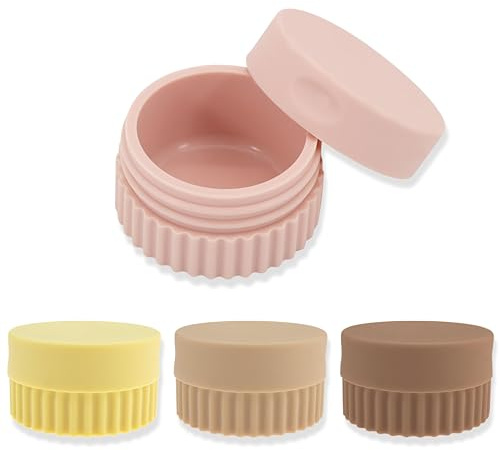 Lot De 4 Pots De Crème, Récipients De Voyage Multicolores En Silicone, Petits Récipients De Voyage En Silicone De 20 Ml Pour Lotion, Poudre, Collier, Boucle D'Oreille, Crème Pour Les Mains Et Le Corps