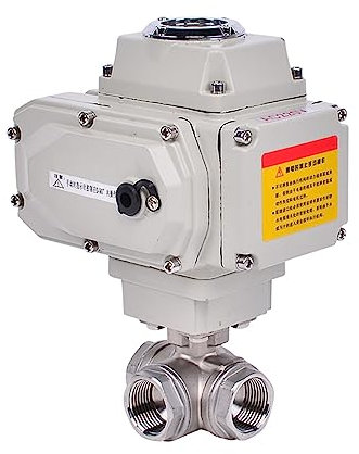 Q911F-16P DN15 3-Wege-Hochplattform-Motorkugelhahn, Edelstahl-Innengewinde, elektrischer Kugelhahn, 1 Stück (Color : 110VAC-L TYPE, Size : 0.5 Inch)