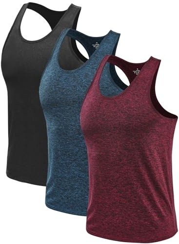 Ymmchy Men's Sleeveless Tank Tops Gym Vest Top Workout Y-Back Tanks Bodybuilding Vests Dry-Fit T Shirt 3 Pack