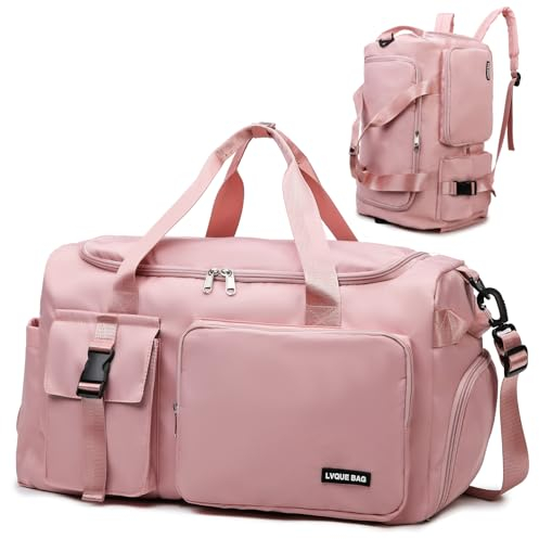 Suweir Borsa Palestra Donna Uomo Borsa Piscina 42L Zaino Palestra con Porta Scarpe e Tasca Umida Impermeabile Borsone Gym Duffel Bag da viaggio, per sport, fitness, il campeggio