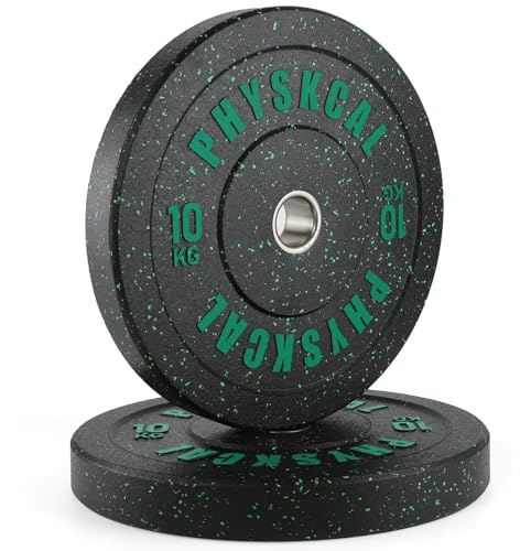 PhysKcal 10 kg Paar Hi-temp Olympic Bumper Plates, 50 mm Hantelscheiben