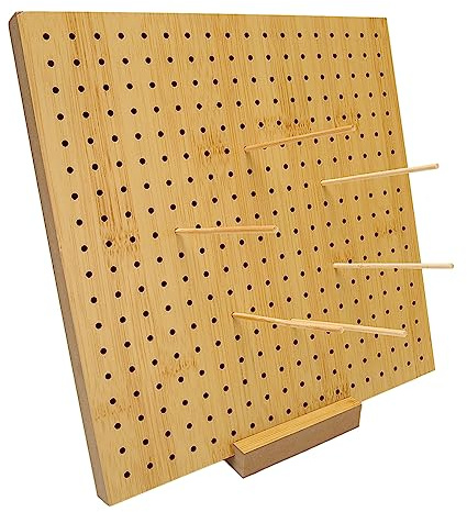 HERCHR Tavoletta per Uncinetto, Tavoletta in Legno Accessori per Uncinetto Tappetini per Maglieria per Progetti a Maglia E Uncinetto con 6 Perni(S)