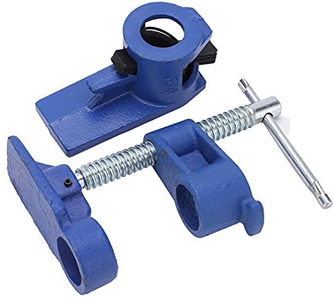Quick Release Wood Gluing Pipe Clamp Set for Standard Black Pipe - Malleable Steel Heavy-Duty G3/4in Design