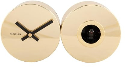Karlsson Kuckucksuhr Duo Cuckoo Plated - Gold - 26x7.2x13cm | Rechteck - skandinavisch - Stahl - Wanduhr Modern Wohnzimmer - Wanduhren - Kuckucksuhr