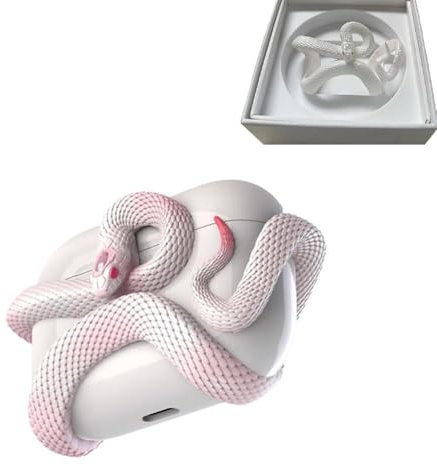 Kreative 3D-Schutzhülle für kabellose Kopfhörer, Schlangen-Bluetooth-Ohrhörer, schützt die Kopfhörer vor versehentlichen Schäden und Kratzern, für Air Pods Pro/Pro 2/Air Pods 3 (Hellrosa, Airpods Pr