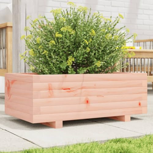 Sufrk Jardinière 70x40x26,5 cm Bois Massif Douglas Jardiniere sur Pieds,Bac avec Treillis,Jardiniere Terrasse