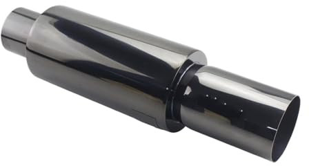 Auspuff Endrohre Universelle Auto-Auspuffrohr-Schalldämpfer Hochwertige Edelstahl-Auspuffanlagen Rennschalldämpfer Für 2 Zoll 2,5 Zoll Bis 3 Zoll Auto Auspuff Endrohr(Titanium 57MM)