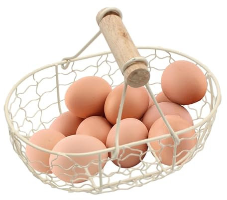 Eierkorb zum Sammeln von Eiern | Drahtkorb - Verbessern Sie Ihr, Ihr Picknick -Aufbewahrungskorb mit bequemem Griff und Bauernhausdesign, Wohnzimmer und Küchendekoration