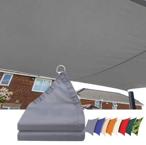 Tenda a Vela Impermeabile,Rettangolare Telo Ombra 5x7m,Vela Ombreggiante Protezione Raggi UV 95%, Tenda Parasole per Esterno, Giardino,Piscina,Terrazzo,Balcone,Patio (Grigio)