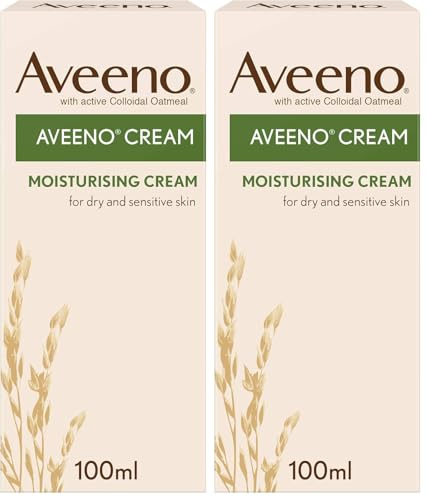 Aveeno Moisturising Cream (1x 100ml), Nourishing Body Lotion with Hydrating Colloidal Oatmeal, Full Body Moisturiser for Dry and Sensitive Skin, Suitable For Adults & Babies From 3 Months (Pack of 2)