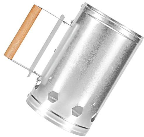BESTonZON Holzkohle-kaminstarter Holz Grillanzünder Mit Hitzebeständigem Griff Und Wärmedämmschicht Anzündfass Für Kamine Grills Und Lagerfeuer Mit Luftlöchern Für Schnelles Und Gleichmäßige