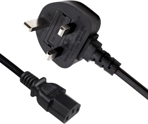 Kettle Lead IEC C13 Universal AC Power Cord Compatible with Personal Computer, PC Monitor, Plasma TV, Printer Power Supply Replacement Cable