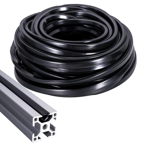 KCNOFNC 6 Meter Aluprofil Dichtungsstreifen 20x20, Nut 6, Aluprofil Zubehör, PVC Staubschutz für Aluminium-Profile, Schwarz, 1 Stück