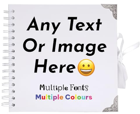 Any Text Any Photo Book – Personalised Scrapbook, Birthday Guest Book, Event or Work Logo Custom Memory Album Style 1