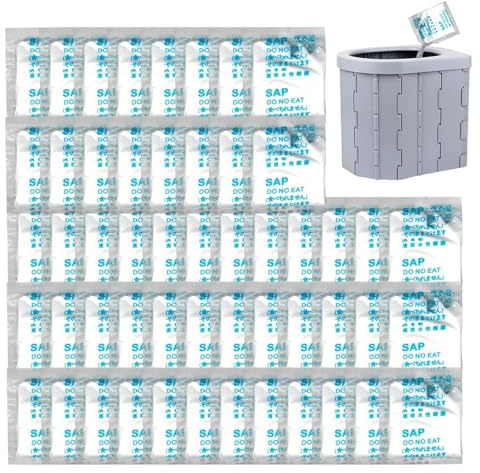 Urine Absorbent Powder, 50 Pieces Camping Toilet Gel Bags, Poos And Urine Absorbent Gel, Portable Toilet Coagulant, Camping Toilets Absorbents Crystals, Urines Solidifier And Deodorizer Absorbents