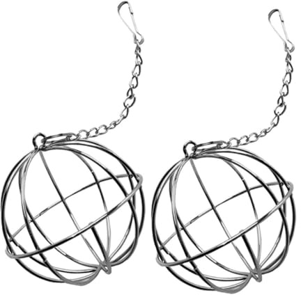LOORGVEL 2stücke Edelstahl Futterball Hängende Kaninchen Heufutterhalter Mit Rostfreiem Spielzeug Für Kleintiere Wie Meerschweinchen Und Chinchillas Platzsparend Und Stabil Für Hasenkäfig