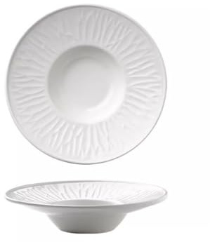Assiette Assiette à pâtes en céramique blanche pure de 11 pouces, soucoupe volante, chapeau paille, soupe occidentale, vaisselle restaurant commerciale Vaisselle
