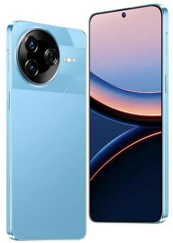 QrZrQ 4G Smartphone,6.6-inch HD Display, 32GB ROM (Expandable up to 256GB), Dual SIM, Android 12.0,Support Bluetooth/Wifi/GPS/OTG/Fast Charger/Face ID 4G Mobile Phone (Blue)