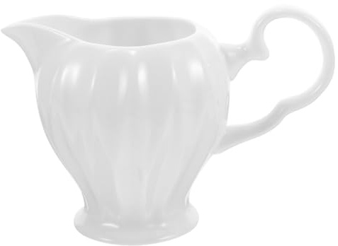 VALICLUD Brocca in Ceramica Bianca Per Panna e Latte Brocca Piccola Manico Adatta Per Caffè Tè Pomeridiano Cene e Feste Per Sciroppo d Acero Caldo e Condimenti