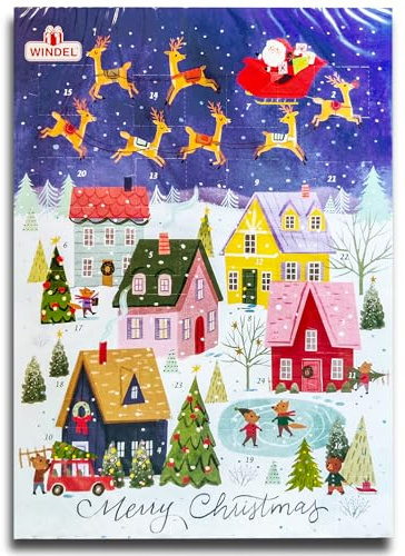 Windel Adventskalender Schoko Weihnachtskalender mit 24 Vollmilchschokoladen-Figuren Schokoladen Kalender 75 g
