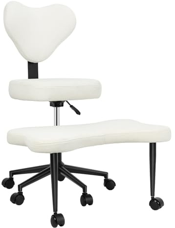 Silla de oficina con patas cruzadas, altura ajustable, silla ergonómica con reposapiés giratorio de 360°, soporte lumbar de espuma de alta densidad, múltiples posiciones de sentado, oficina giratoria