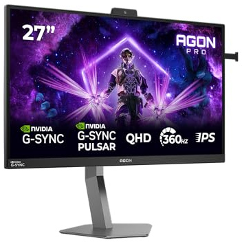 AOC Gaming Moniteur AG276QSG2 27 Pouce 360Hz Fast IPS Dalle, 0.3ms MPRT, HDR10, G-Sync Compatible, Ajustable en Hauteur, Haut-parleurs, USB Hub(2560x1440 HDMI 3X 2.1 TMDS DP 1x 1.4) Noir
