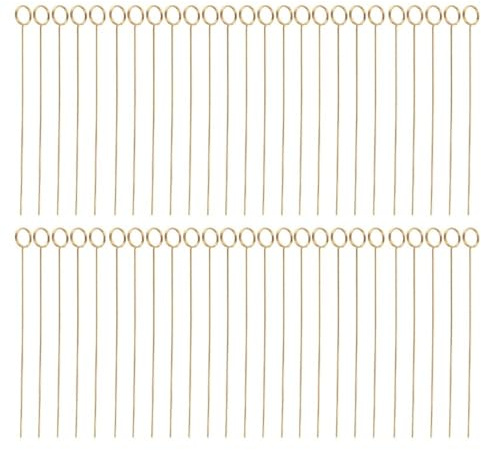 MOPFOL 50Pcs Golden Metal Wire Photo Holders - 6 Inch Reusable Floral Picks Clip Cards Holder for Wedding Table Name Tags Engagement Party Decor(Round)
