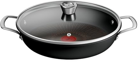 Tefal - Explore Poêle Tout-en-un avec Couvercle - Thermo-Signal - 28 cm | Poêle anti adhesive induction FusionCore brevetée - Cuisson 4-5 personnes - Résistante aux ustensiles métal - Thermo-Signal